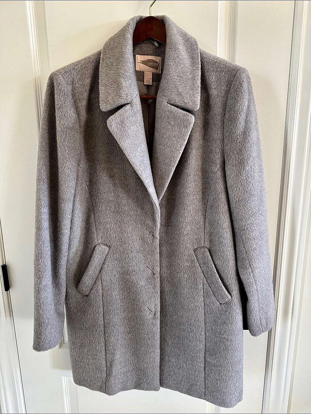 Forever 21 Gray Pea Coat Size L